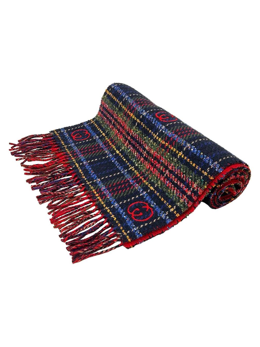 Gucci Red Dark Navy Multi Wool Nylon #360642G55B